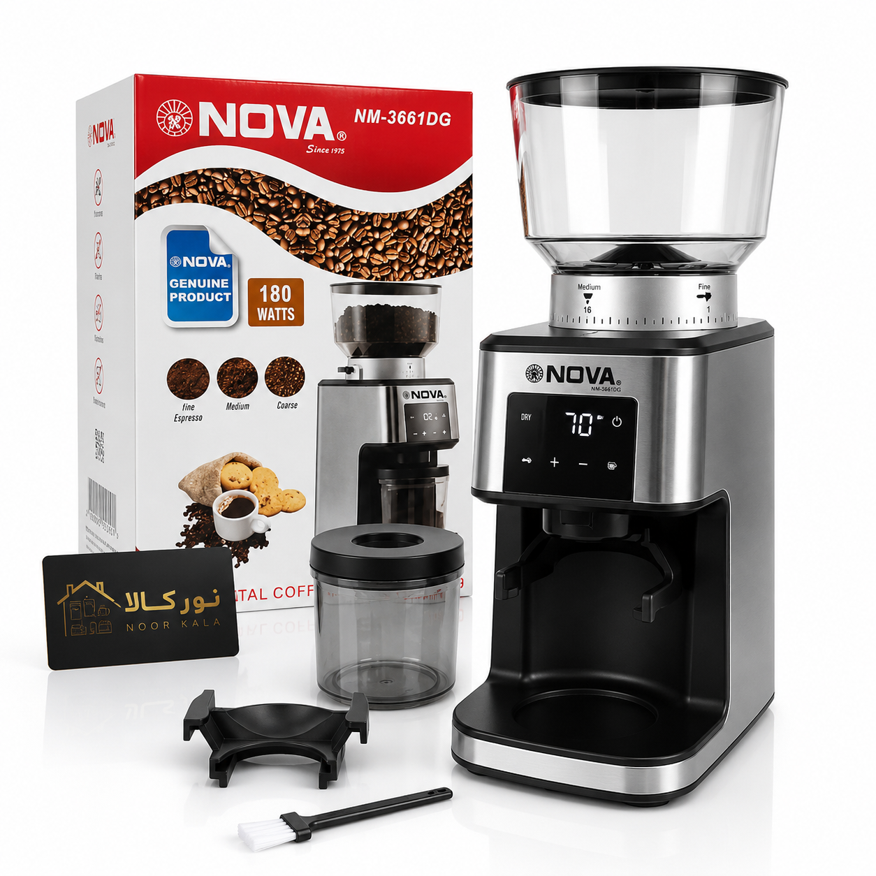 آسیاب قهوه نوا مدل NM 3661DG توان 180وات
