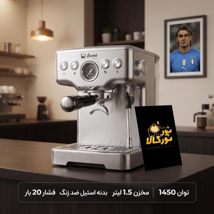 اسپرسوساز لواک مدل 3203 ظرفیت ۱.۵ لیتر با فیلتر استیل